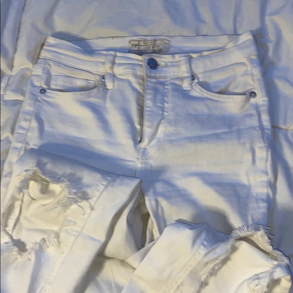 free people white ripped jeans